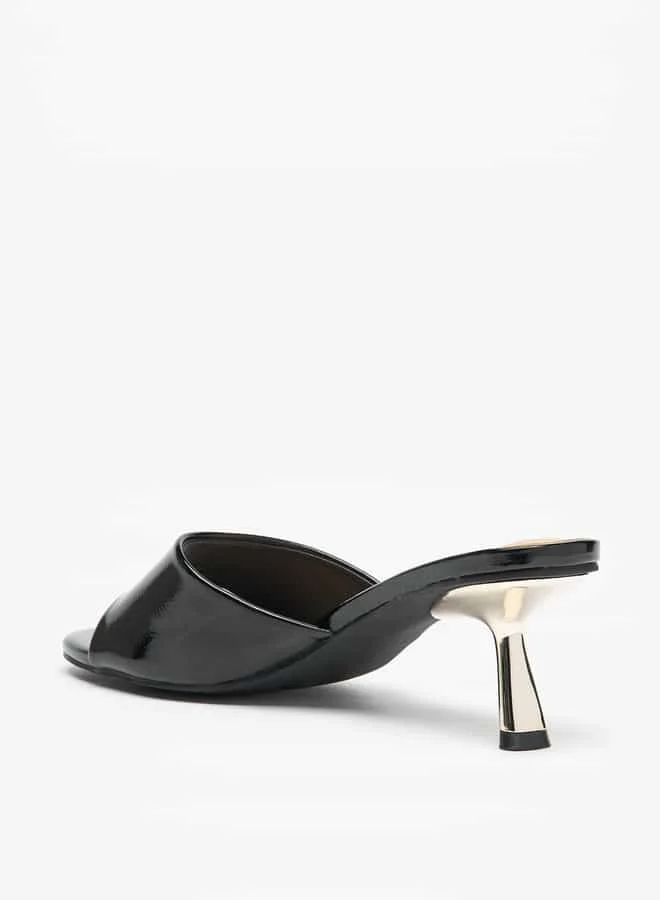 Flora Bella By Shoexpress Women Animal Print Slip-On Sandals with Kitten Heels