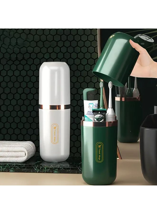 مجموعة فرشاة أسنان ومعجون أسنان محمولة بيضاء للسفر مع علبة تخزين - Image 4