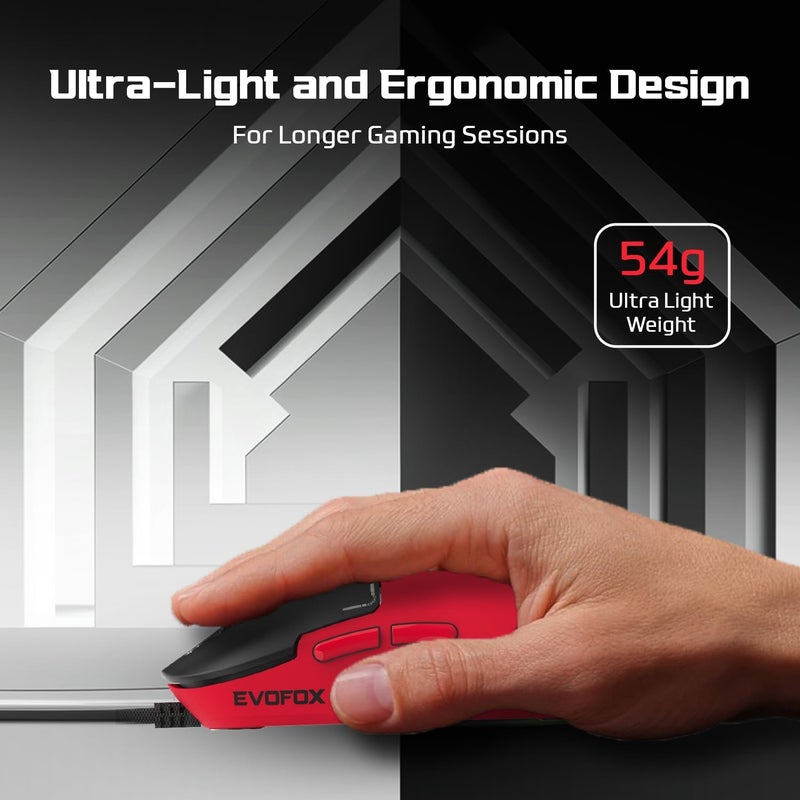 EvoFox Phantom Air Ultra Lightweight Gaming Mouse | Upto 1000Hz Polling Rate, 7000 FPS, 12800 DPI | Honeycomb RGB Lighting | Fully Programmable with Windows Software & On-Board Memory | Red - Image 5