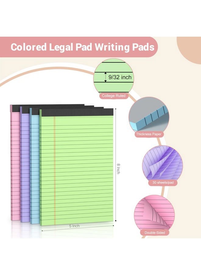 Vishoitty 12 Pack Note Pads 5x8, Narrow Ruled Legal Pad Writing Pads 5x8, Multicolor Small Notepads Small Note Pads, 30 Sheet/Notepad, Pink Legal Pad, Purple Notepad,Colored Lined Paper for School,Business,Home - Image 2