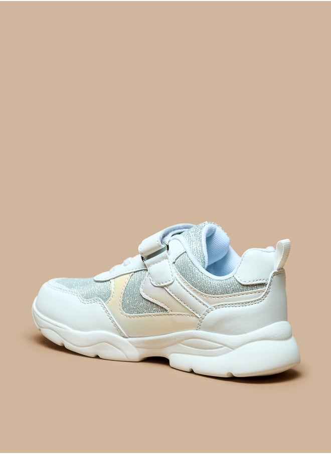 Flora Bella By Shoexpress حذاء رياضي للبنات بنقشة مميزة مع إغلاق بخطاف وحلقة  - Image 3