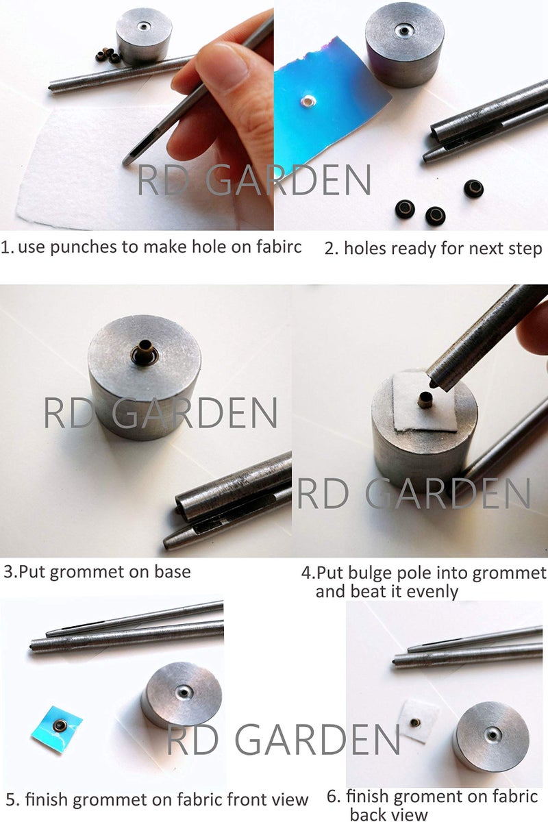 RD GARDEN 100PCS Color Mix Tiny 1.5/2/2.5mm Grommets Eyelets for Shoes, Clothes, Leather, Canvas bjd Eyelets with Fixing Tools (2.5mm) - Image 3