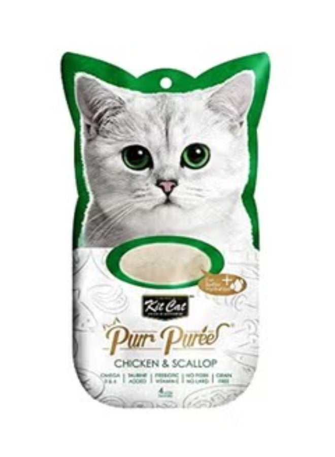 كيت كات مكافأة للحيوانات الأليفة من بر بيوريه بشكل هريس بالأسقلوب والدجاج