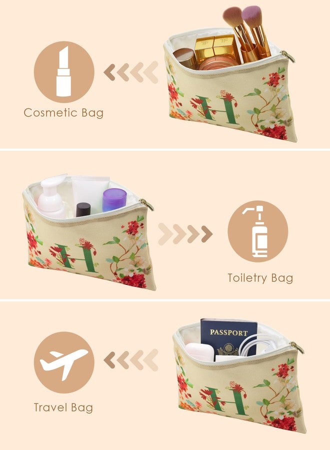 DOODLE Multifunctional Cosmetic Pouch|Pouch for Girls|Makeup Organizer|Toiletry Bag|Perfect for Daily Use, Vacation, Business Trip - (Monogram - H) - Image 2
