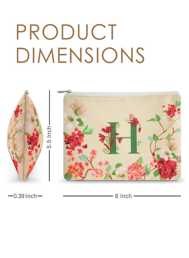 DOODLE Multifunctional Cosmetic Pouch|Pouch for Girls|Makeup Organizer|Toiletry Bag|Perfect for Daily Use, Vacation, Business Trip - (Monogram - H) - Image 1