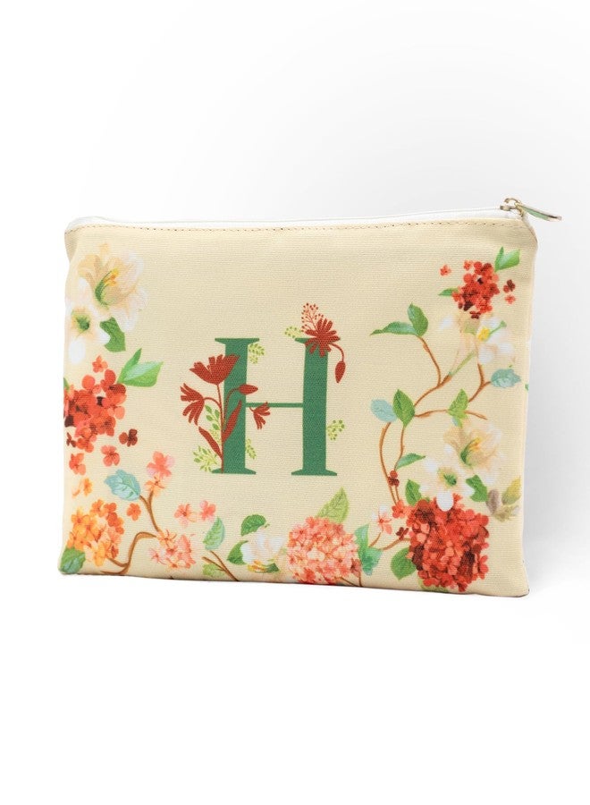 DOODLE Multifunctional Cosmetic Pouch|Pouch for Girls|Makeup Organizer|Toiletry Bag|Perfect for Daily Use, Vacation, Business Trip - (Monogram - H) - Image 3