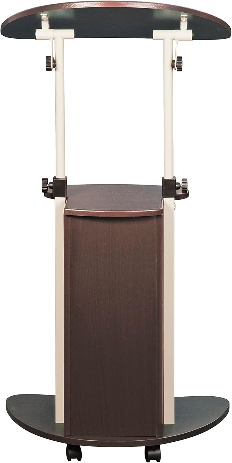 Techni Mobili Sit-to-Stand Rolling Adjustable Storage Medical Laptop Computer Cart, Chocolate, B005 - Image 4