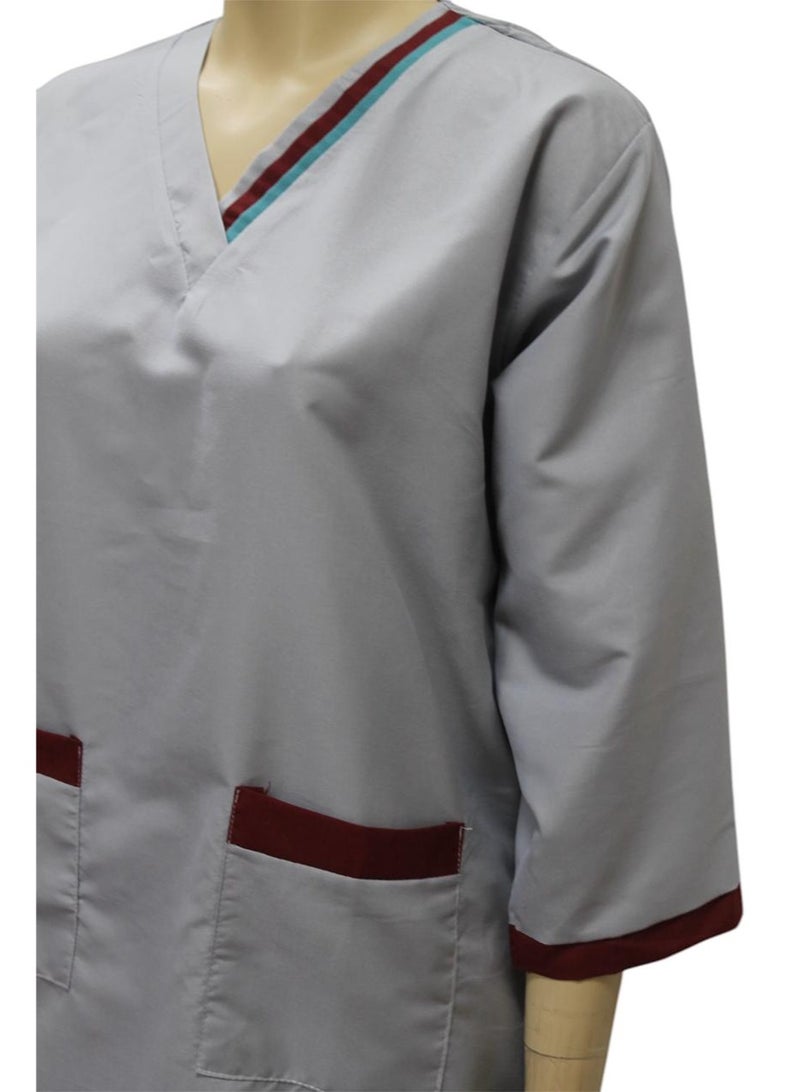 طقم بدلة طبية للخادمة والمربية مكون من 3 قطع و 3 حجابات - Image 3