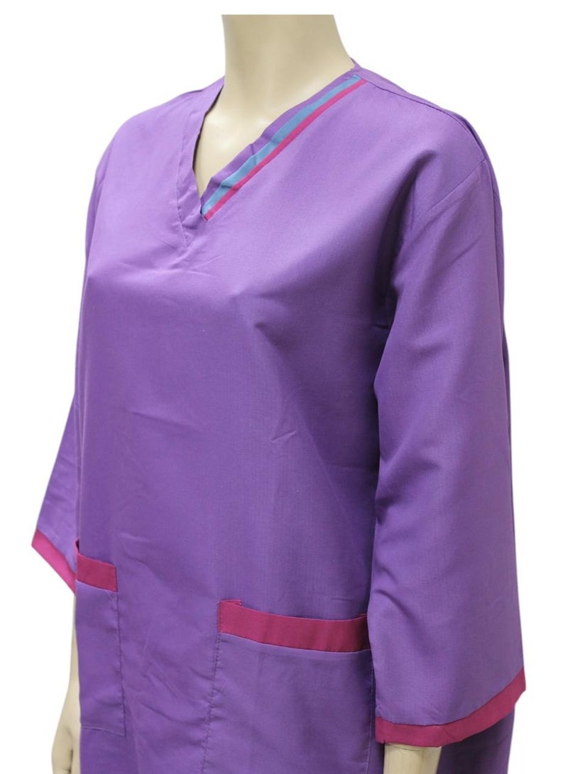 طقم بدلة طبية للخادمة والمربية مكون من 3 قطع و 3 حجابات - Image 4