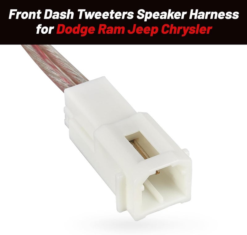 RED WOLF Front Dash Tweeters Speaker Wiring Harness Adapter for Dodge Ram Jeep Chrysler 2005-2022 - Image 4