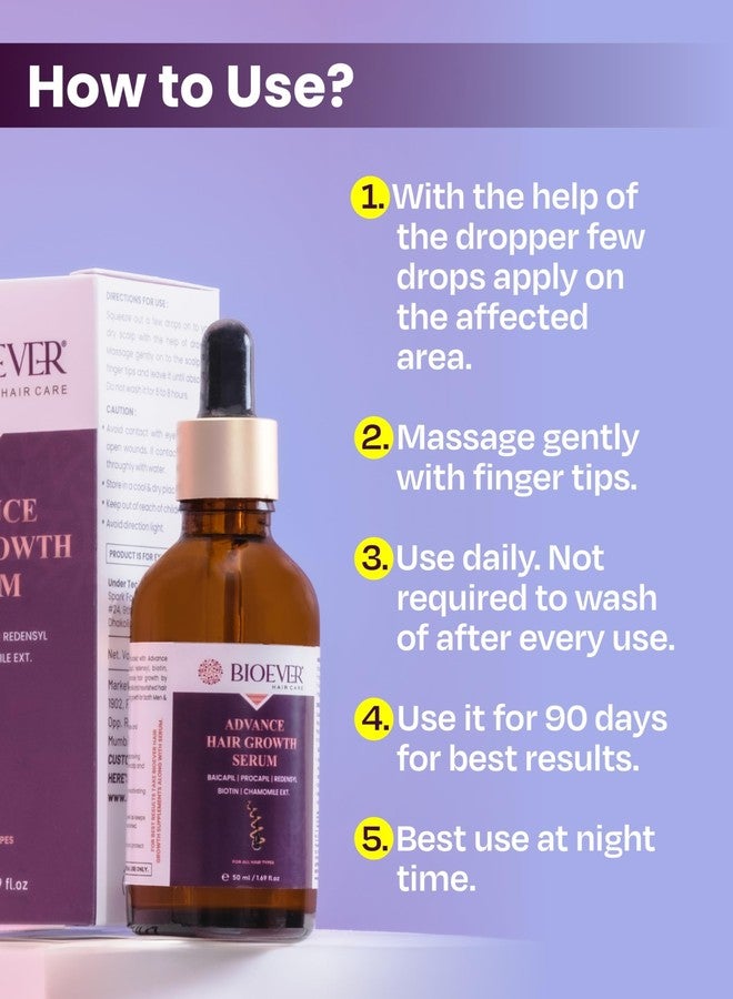 Bioever natural Hair Growth Serum | Powered with 2%redensyl,3% biacapil, 3% procapil, 2% biotin |Reactivate Hair Cells, Boost Density |Paraben & Sulfate Free | Hair Fall Control Serum for Men and Women - 50ML - Image 3