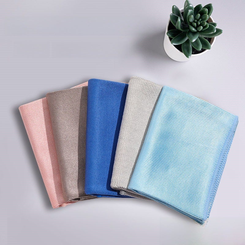 Generic Bright Rag Wipe Glass No Watermark No Hair Drop Wipe Mirror Dish Cloth Wipe Tablecloth Wipe Wine Glass Cleaning Cloth Brown 