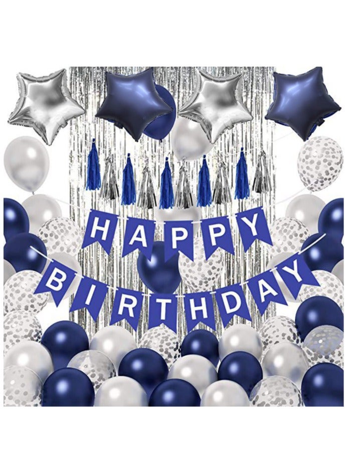43pcs Navy blue night blue balloon set birthday party graduation decoration - Image 2