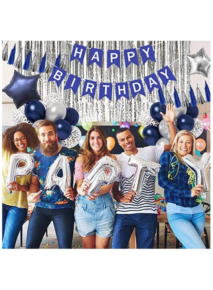 43pcs Navy blue night blue balloon set birthday party graduation decoration - Image 3