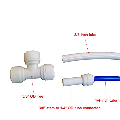 Malida Tube Fitting Stem Straight Connector,1/4" Tube OD x 3/8" Stem OD Straight Push to Connect Plastic Quick Fittings for RODI System. (1/4" Tube OD x 3/8" Stem OD) - Image 2