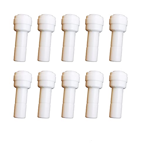 Malida Tube Fitting Stem Straight Connector,1/4" Tube OD x 3/8" Stem OD Straight Push to Connect Plastic Quick Fittings for RODI System. (1/4" Tube OD x 3/8" Stem OD) - Image 1