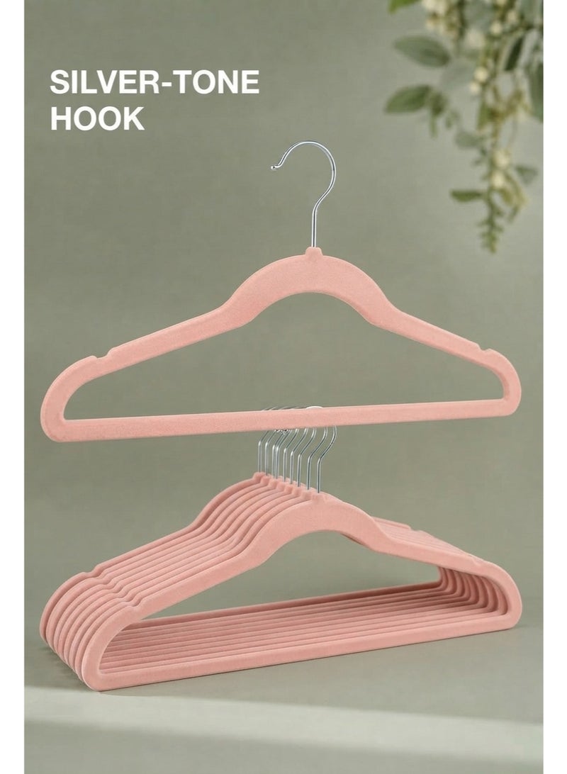 BLOOMING TIME 100-Pack Velvet Hangers, Non-Slip Slim Clothes Hangers with 360° Swivel Hooks, Shoulder Notches & Trouser Bar for Shirts, Dresses, Jackets and Pants - Image 5