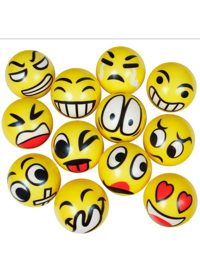 MAGIC VAULT 12-Pack Emoji Stress Balls for Kids & Adults - Fun Foam Squeeze Balls for Stress Relief, Anxiety & ADHD - Bulk Party Favors, Goodie Bag Fillers & Classroom Prizes - Image 1