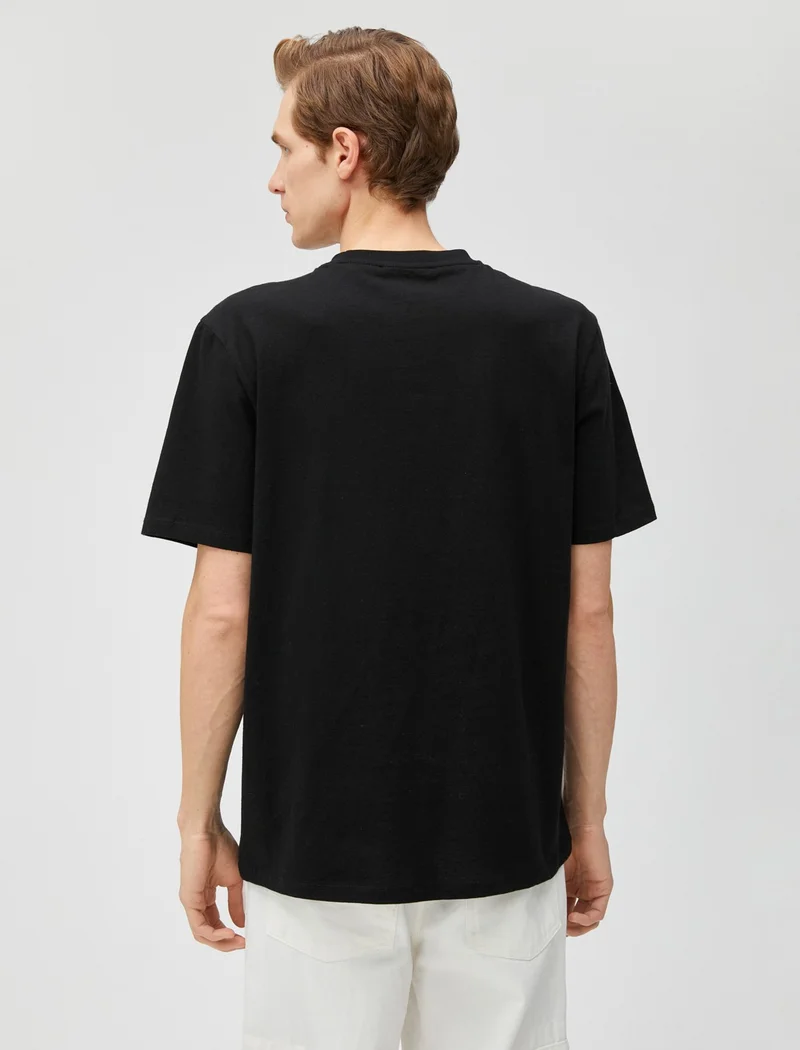 KOTON Printed T-Shirt Racing Themed Crew Neck Short Sleeve Cotton