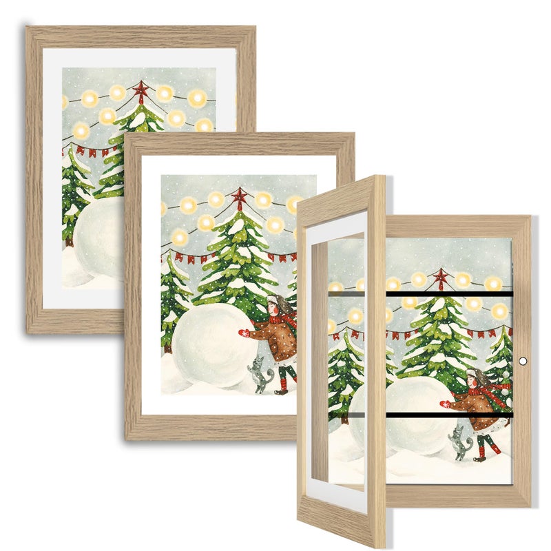 Orionstar 3 Pack Kids Art Frames  Kids Artwork Picture Frames Changeable  Front Opening Picture Display Frames Holds 11.8X8.5 100 A4 Pcs  Artwork Display Storage Frames for Children  Home and Office - Image 1