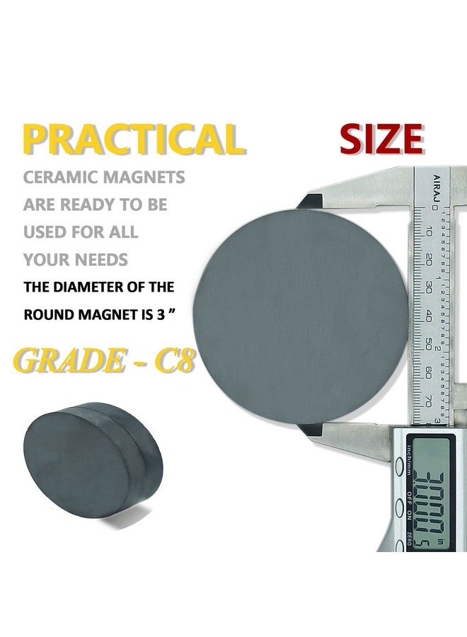 AOMAG Ceramic Magnets C8 Dia 3"X1/2" Hard Ferrite Magnets 2-Count - Image 4