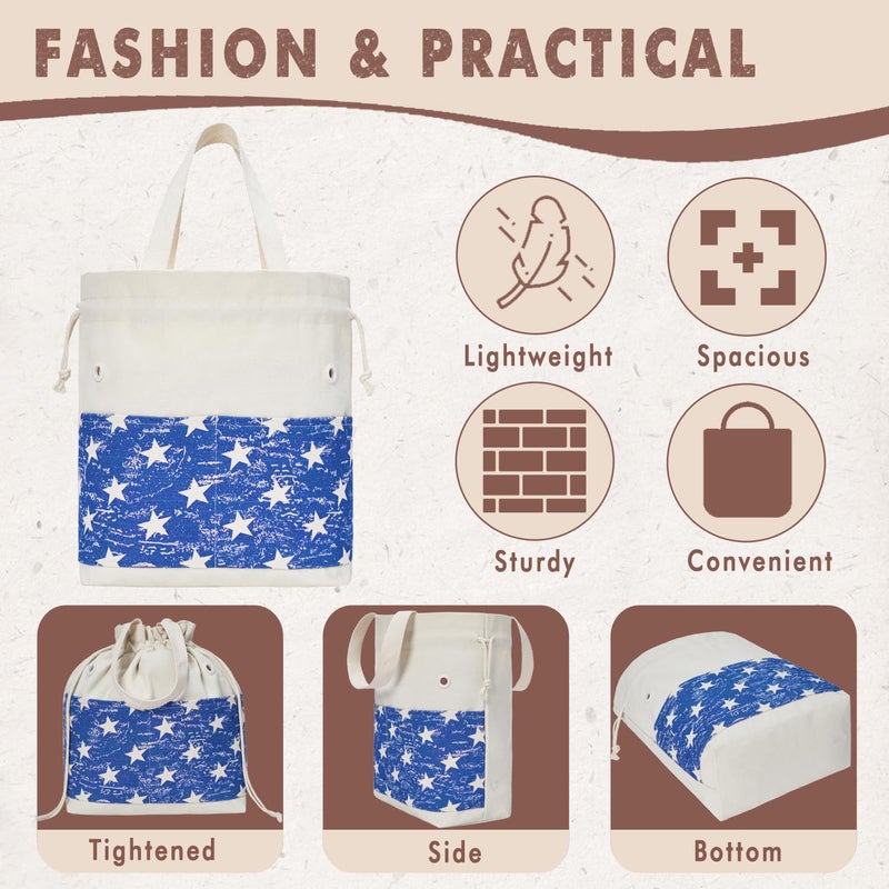 TOGETRUE Yarn Bag, Knitting Crochet Tote Bag, Yarn Storage Bags Organizer, Crochet Bags for Crocheting Project, Store Skein Ball, Short Knitting Needle (Blue) - Image 4