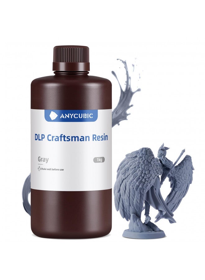 Anycubic ANYCUBIC 3D Printer Resin, 365-405nm DLP UV-Curing Resin for Photon Ultra/Photon D2, High Precision and Fast Curing Craftsman Resin for DLP LCD SLA 3D Printing, 8K Capable (Grey, 1000g)  - Image 1