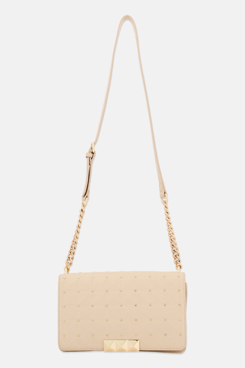 Rebecca Minkoff Women Brand Logo Cross Body Bag, Beige - Image 1