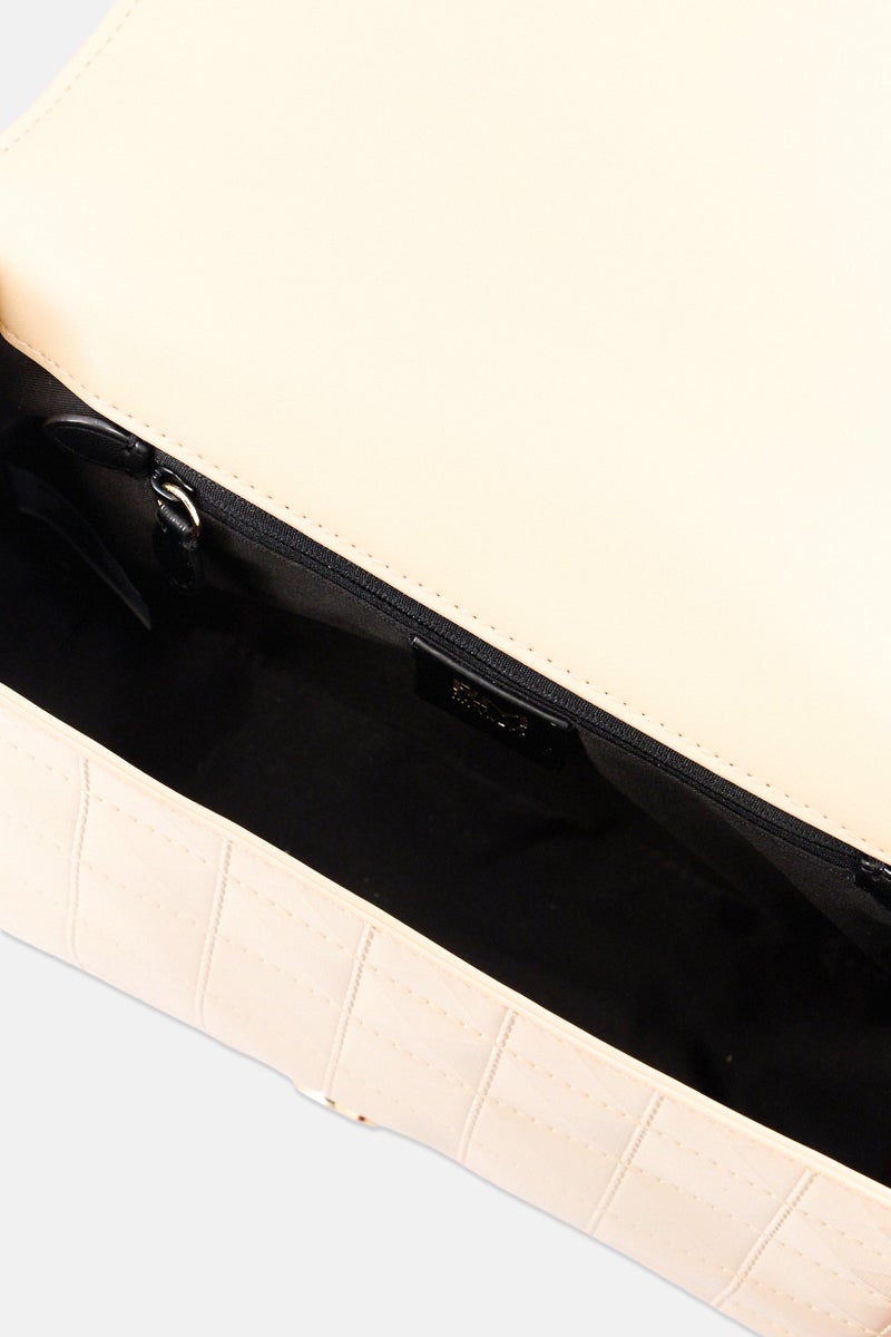 Rebecca Minkoff Women Brand Logo Cross Body Bag, Beige - Image 4