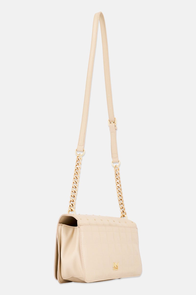 Rebecca Minkoff Women Brand Logo Cross Body Bag, Beige - Image 3