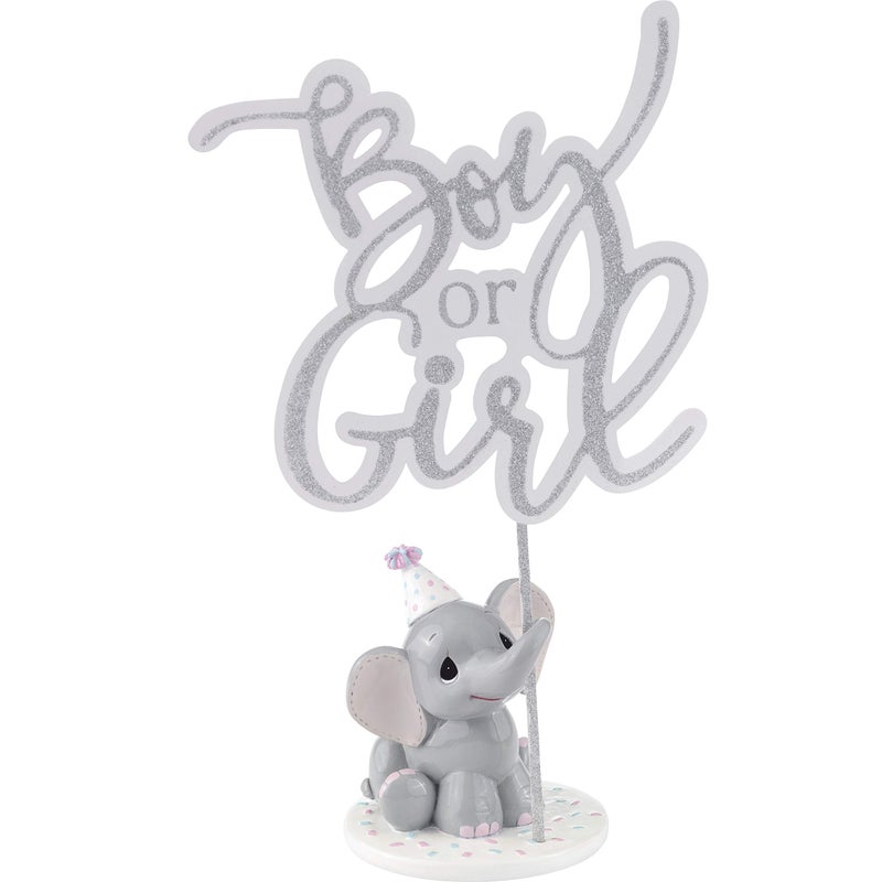 Precious Moments Precious Moments Elephant Gender Reveal Cake TopperFigurine ResinAcrylic 183404