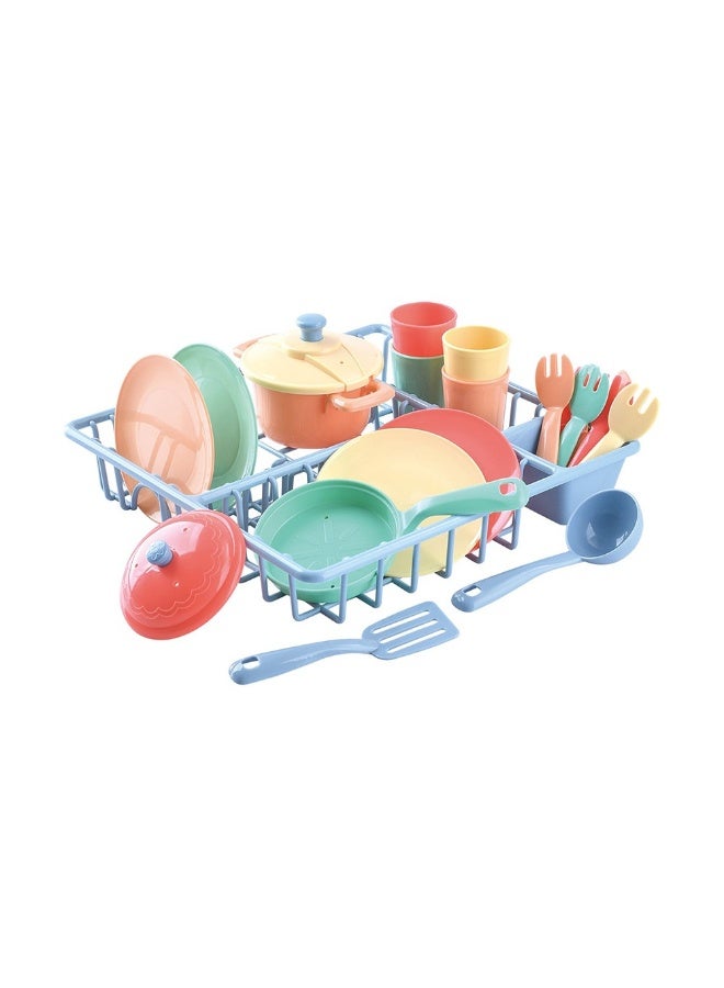 PLAYGO مجموعة ألعاب تصريف الأطباق وأدوات المطبخ من بلايجو (23 قطعة) - Image 2