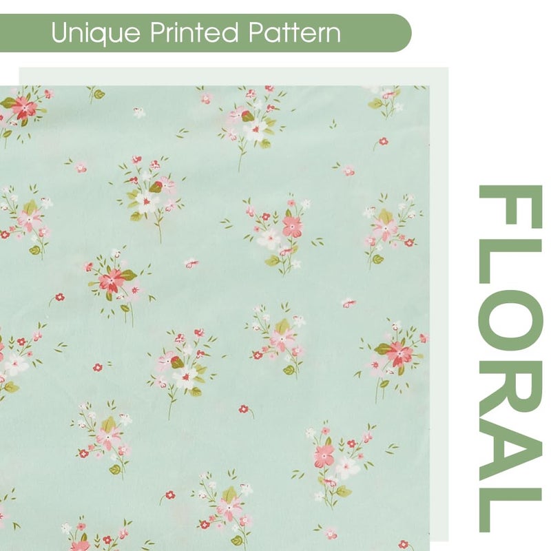 HYPREST Mint Floral Sheets King Size, Deep Pocket Sheets Black Soft Breathable Farmhouse 4pcs Bed Sheet Sets - Image 5