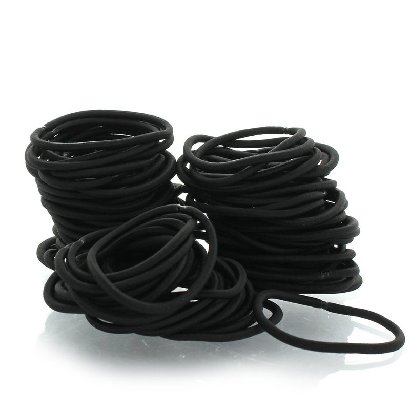 My Lello Hair Elastics Hair Ties Professional Grade Ponytail Holders  100 Pack Black