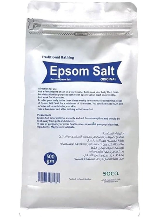 SOCA-Epsom Salt 100% Pure English Salt - 500g English Bath Salt 500g - Image 1
