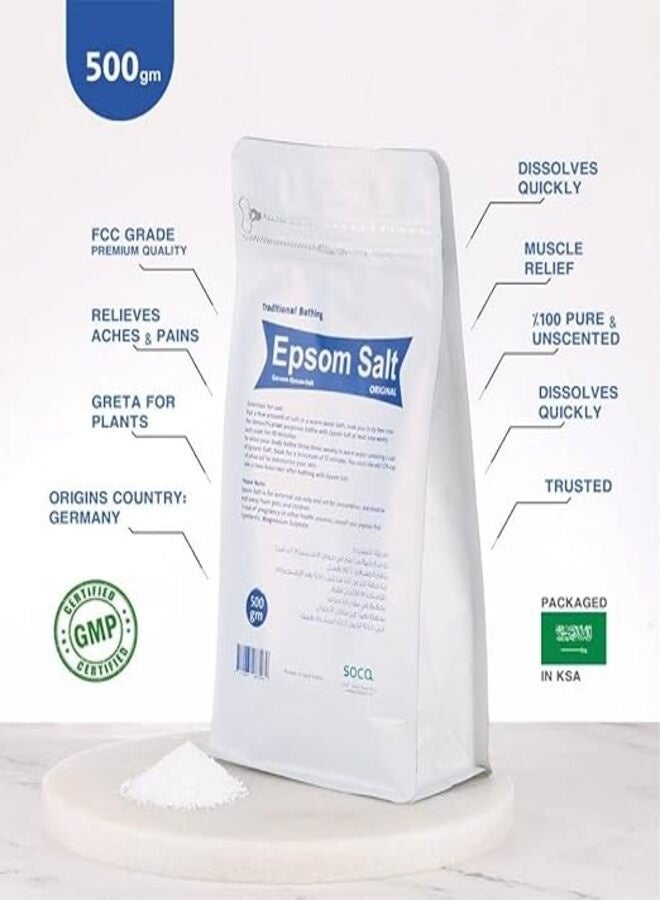 SOCA-Epsom Salt 100% Pure English Salt - 500g English Bath Salt 500g - Image 3
