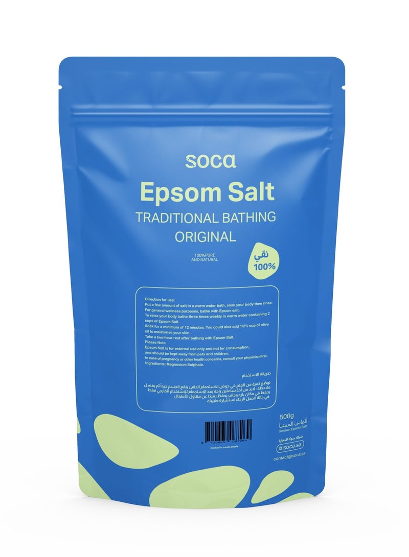 SOCA-100% Pure German Epsom Salt (English Salt) - 500g - Image 2