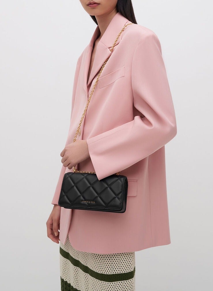 تشارلز & كيث بافوتو سلسلة مقبض فروي محفظة طويلة - Image 4