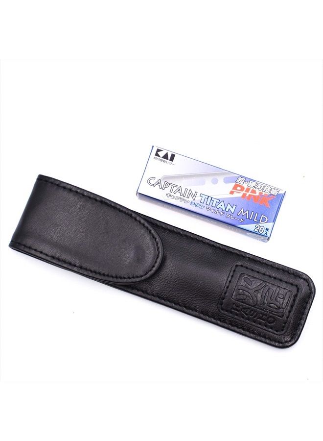 Kai Cutlery Kai Kasho Captain Japanese Straight Edge Barbering Razor with Leather Case & 20 Kai Captain Blades - Accepts Kai Captain or Feather Artist Club Razor Blades - Image 4