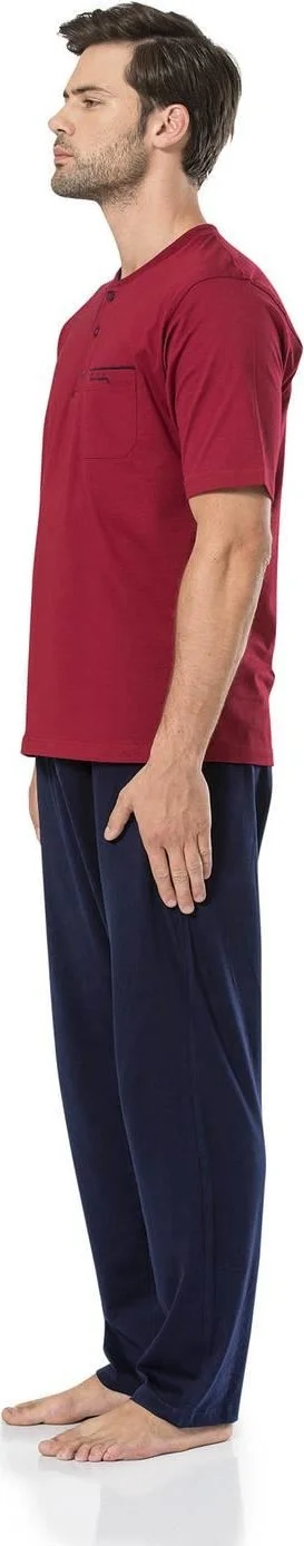 بيير كاردان Men's Short Sleeve Combed Cotton Pajamas