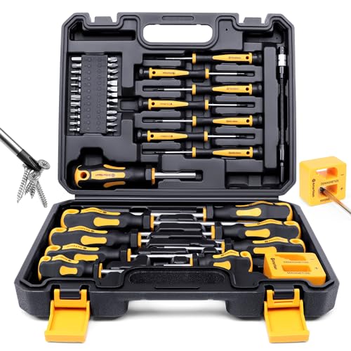 Amartisan Magnetic Screwdrivers Set with Case, Amartisan 43-piece Includs Slotted, Phillips, Hex, Pozidriv,Torx and Precision Screwdriver Set, Magnetizer Demagnetizer Tools, Tools for Men - Image 1