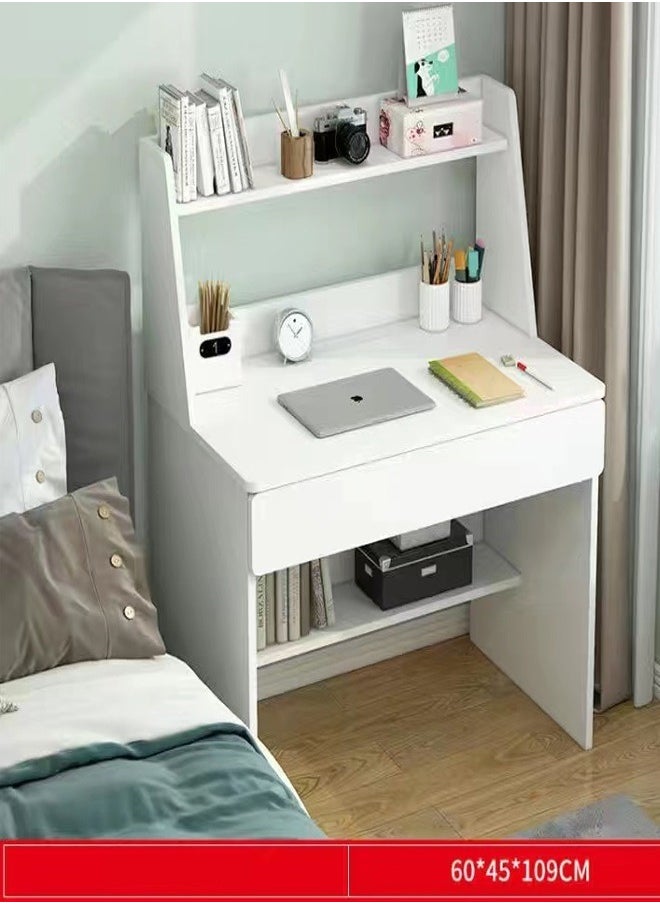 fashionhome - Modern Simple Style Laptop Table with Drawer and Bookshelves 60 x 45 x 109 cm - Image 1