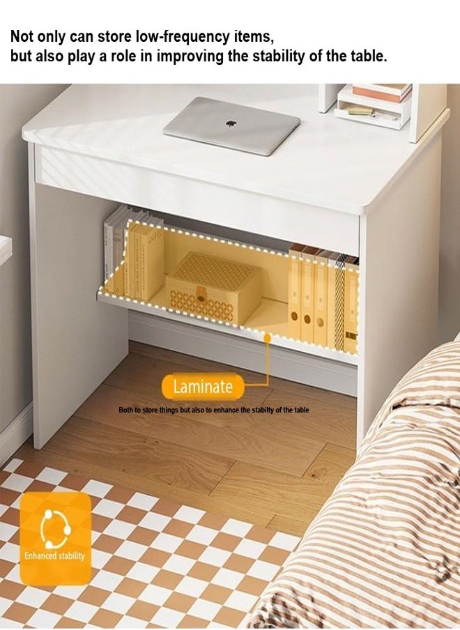 fashionhome - Modern Simple Style Laptop Table with Drawer and Bookshelves 60 x 45 x 109 cm - Image 1
