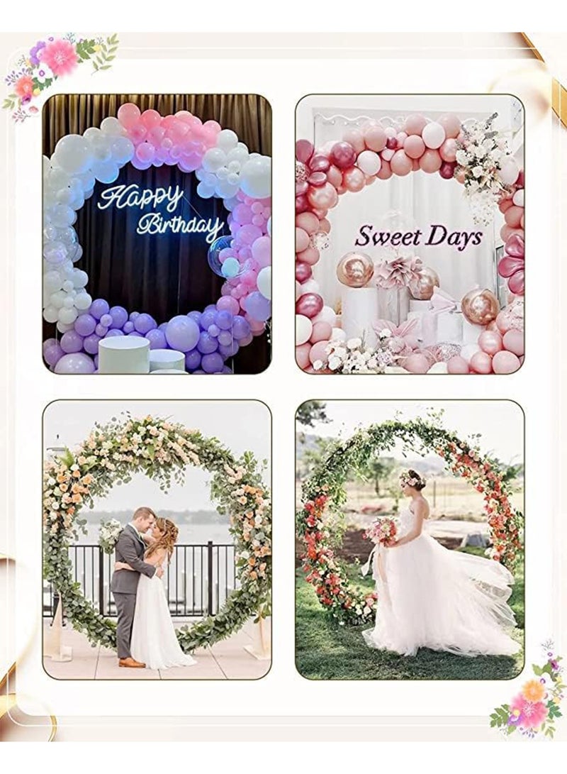 MONOGUE Arch Round Backdrop Stand Reusable Metal Circle Arch Stand Stable Circle Balloon Arch Frame for Wedding Birthday Party Baby Shower Decoration. - Image 4