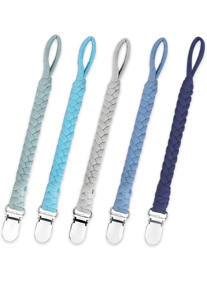 Duludulu Braided Pacifier Clip for Boys & Baby Girl, Binky Clips Pacifier Holder - Image 1