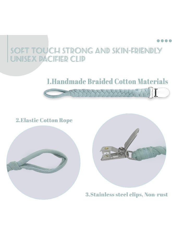 Duludulu Braided Pacifier Clip for Boys & Baby Girl, Binky Clips Pacifier Holder - Image 3