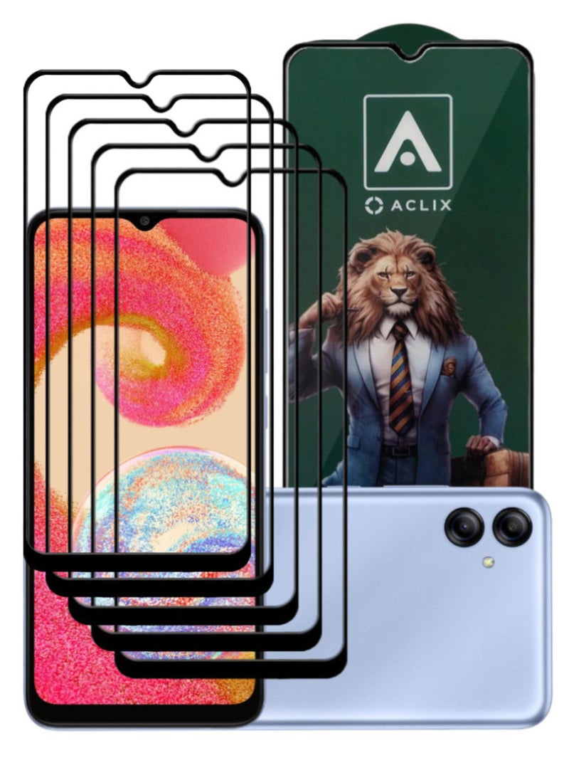 ACLIX 5 Pieces Antistatic ESD Dustproof Premium Quality High Definition Tempered Glass Screen Protector Designed For Samsung Galaxy A04e - Image 1