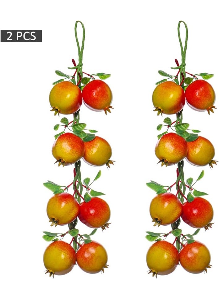 LATIFA Artificial Fruit Hanging Strings, 2Pcs Fake Pomegranate Bunch - Image 1