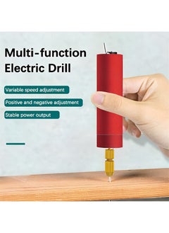 REOCLE Portable Handheld Drill Mini Micro Electric Aluminum DIY Drilling Electric Tool Rechargeable Electric Hand Drill with 6pcs Drill Bits for Jewelry Making & Resin & Plastic & Wood  - Image 2