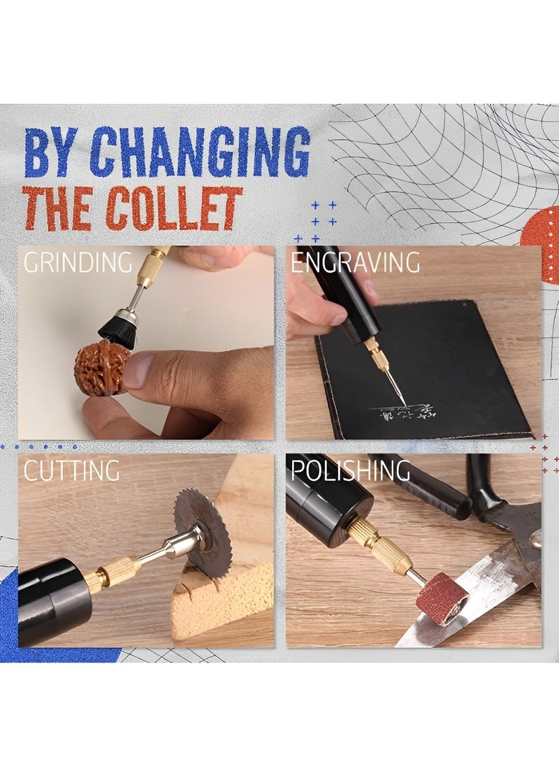 REOCLE Portable Handheld Drill Mini Micro Electric Aluminum DIY Drilling Electric Tool Rechargeable Electric Hand Drill with 6pcs Drill Bits for Jewelry Making & Resin & Plastic & Wood  - Image 5